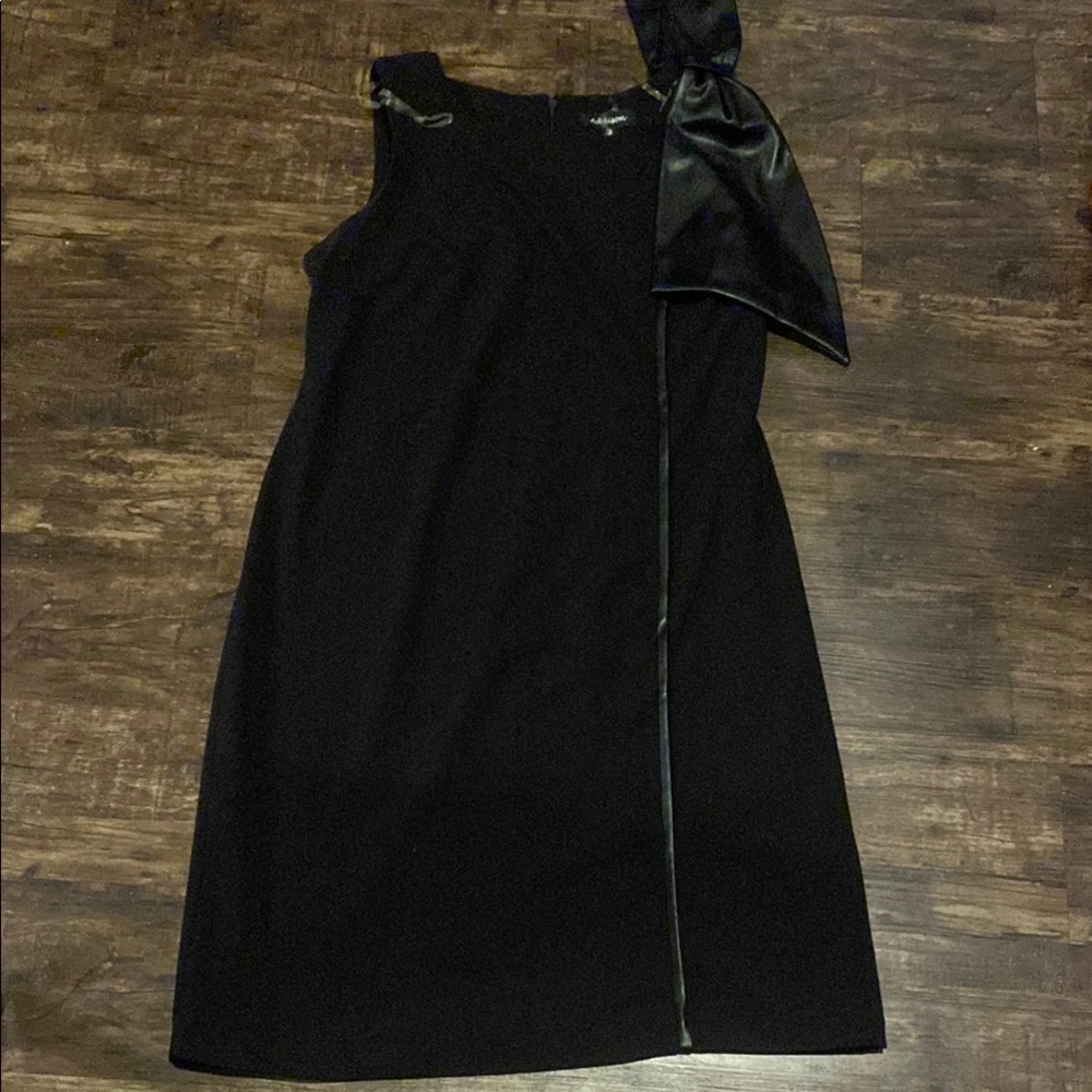 Black One Shoulder Tie Front Cocktail Dress